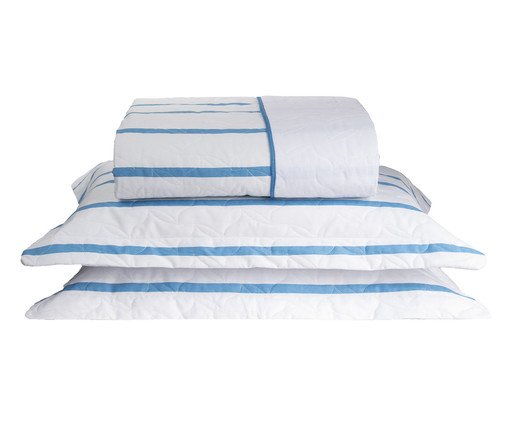 Cobre-leito Dupla Face Tous Les Jours Estampado Listra Pijama Azul, multicolor | WestwingNow