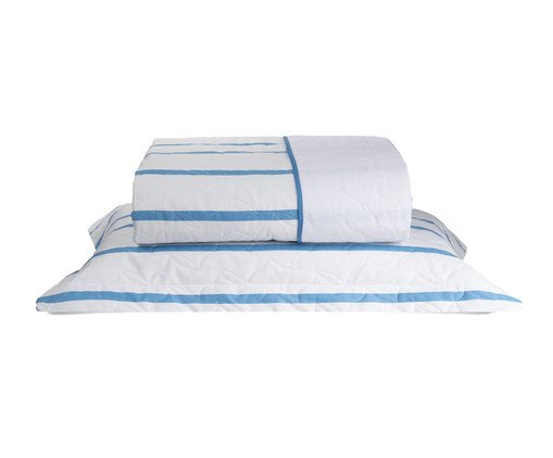 Cobre-leito Dupla Face Tous Les Jours Estampado Listra Pijama Azul, multicolor | WestwingNow