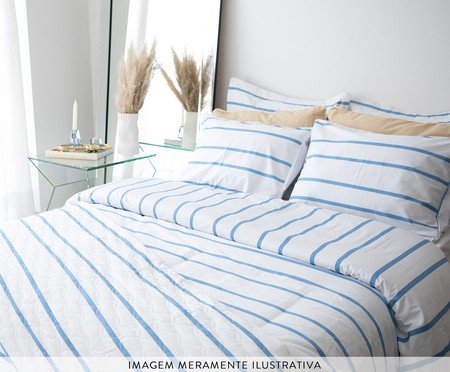 Capa Duvet Tous Les Jours Estampado Listra Pijama Azul | Westwing