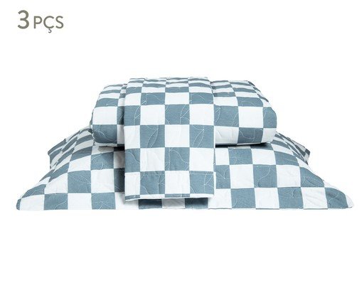 Jogo de Cobre-leito Misto Classic Xadrez Old School Azul, multicolor | WestwingNow