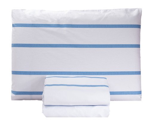 Jogo de Lençol Classic Tous Les Jours Estampado Listra Pijama Azul, multicolor | WestwingNow