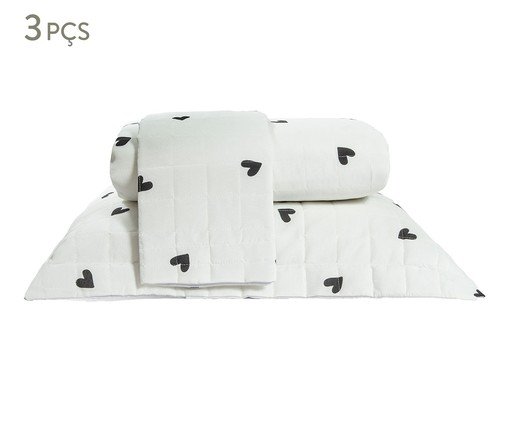 Jogo de Cobre-leito Misto Essencialle Corações P&B, multicolor | WestwingNow