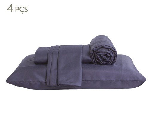 Jogo de Lençol Clássico Jazz Azul Marinho 200 Fios, multicolor | WestwingNow