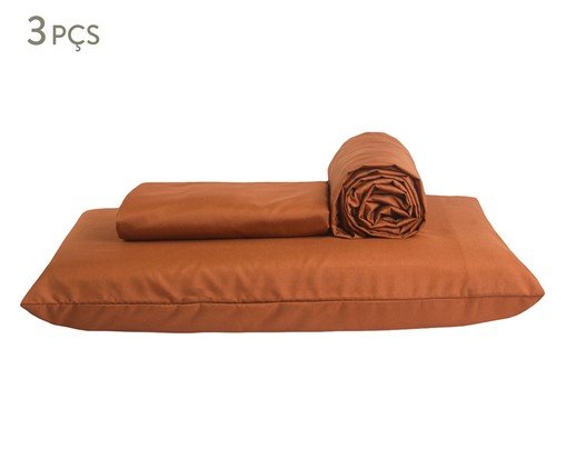 Jogo de Lençol Clássico Jazz Terracota 200 Fios, multicolor | WestwingNow