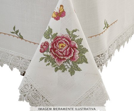 Toalha de Mesa com Renda Guipir Branca | Westwing
