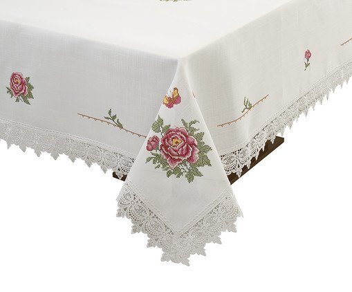 Toalha de Mesa com Renda Guipir Branca, Colorido | WestwingNow