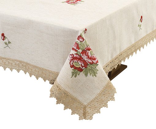 Toalha de Mesa com Renda Guipir Bege, Colorido | WestwingNow