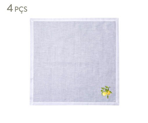 Jogo de Guardanapos Bordado Limão Siliciano, Colorido | WestwingNow