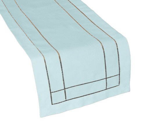 Caminho de Mesa com Ponto Ajour Azul Claro, Colorido | WestwingNow