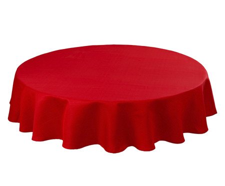 Toalha de Mesa Redonda Impermeável Vermelho | Westwing