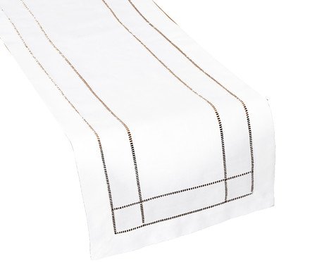 Caminho de Mesa com Ponto Ajour Branco | Westwing