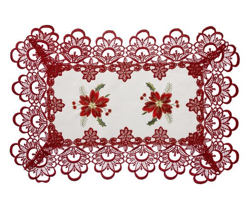 Lugar Americano Bordado Natal Vermelho, Colorido | WestwingNow