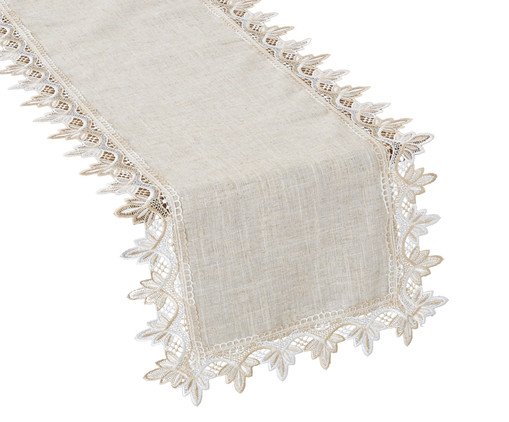 Caminho de Mesa com Renda Guipir Bege, Colorido | WestwingNow