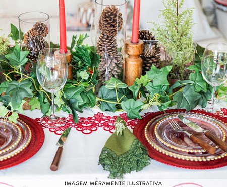 Toalha de Mesa Quadrada Natal Sinos Vermelho | Westwing