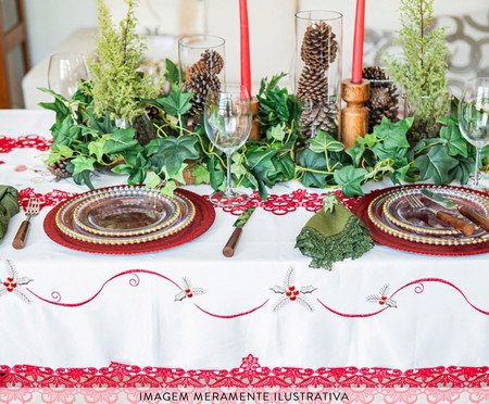 Toalha de Mesa Quadrada Natal Sinos Vermelho | Westwing
