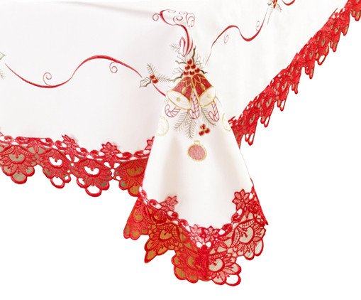 Toalha de Mesa Quadrada Natal Sinos Vermelho, Colorido | WestwingNow