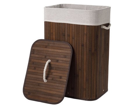 Cesto de Roupa de Bambu Everest Marrom | Westwing