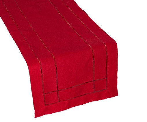 Caminho de Mesa com Ponto Ajour Vermelho, Colorido | WestwingNow