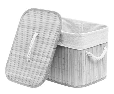 Cesto de Roupa Bambu Olympus Cinza | Westwing