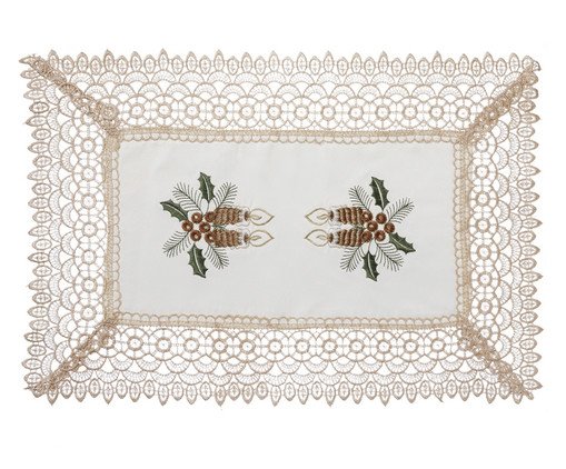 Lugar Americano Bordado Natal Creme, Colorido | WestwingNow