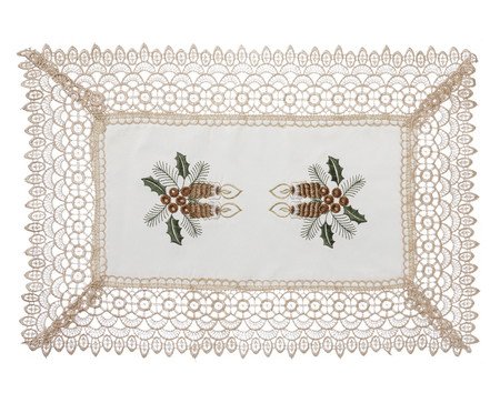 Lugar Americano Bordado Natal Creme | Westwing