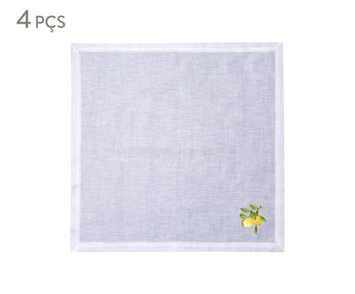 Jogo de Guardanapos com Ponto Ajour Limão Siliciano, Colorido | WestwingNow