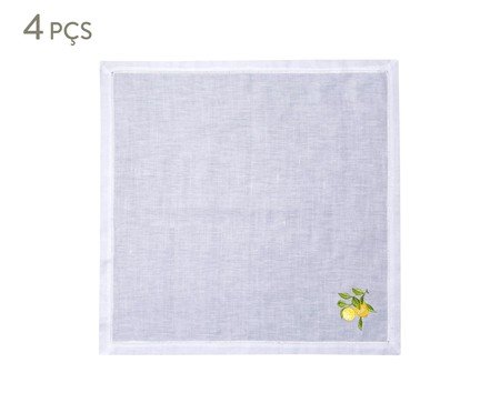 Jogo de Guardanapos com Ponto Ajour Limão Siliciano | Westwing