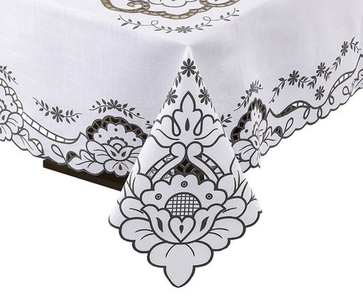 Toalha de Mesa com Bordado a Laser Branco, Colorido | WestwingNow