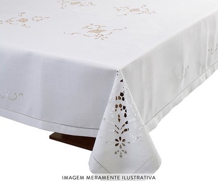 Toalha de Mesa com Bordado Richelieu Branco | Westwing