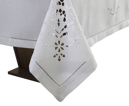 Toalha de Mesa com Bordado Richelieu Branco | Westwing