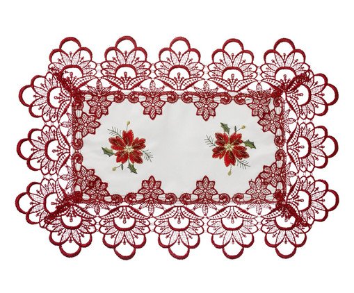 Toalha de Bandeja Bordada Natal Vermelho, Colorido | WestwingNow