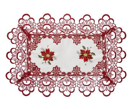 Toalha de Bandeja Bordada Natal Vermelho | Westwing