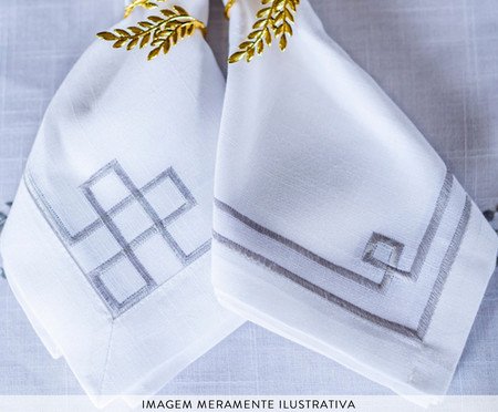 Guardanapo com Bordado Branco | Westwing