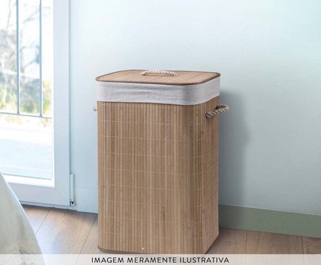 Cesto de Roupa Bambu Kamet Bege | Westwing