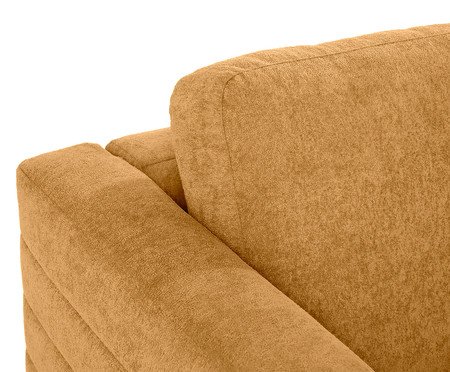 Sofá Gom em Boucle aveludado - Amarelo Ocre | Westwing