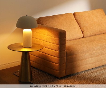 Sofá Gom em Boucle aveludado - Amarelo Ocre | Westwing