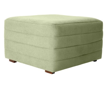 Poltrona com Puff Gom em Boucle aveludado - Verde | Westwing