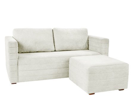 Sofá Gom em Boucle aveludado - Branco | Westwing