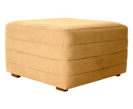 Poltrona com Puff Gom em Boucle aveludado - Amarelo Ocre | Westwing
