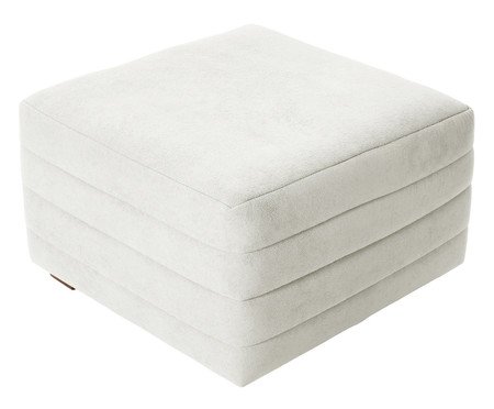 Puff Gom em Boucle aveludado - Branco | Westwing