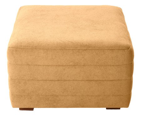 Puff Gom em Boucle aveludado - Amarelo Ocre | Westwing