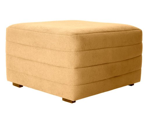 Puff Gom em Boucle aveludado - Amarelo Ocre, yellow | WestwingNow