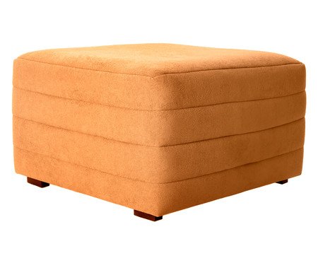 Poltrona com Puff Gom em Boucle aveludado - Terracota | Westwing