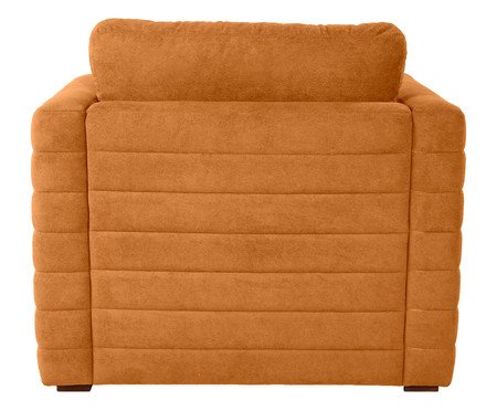 Poltrona com Puff Gom em Boucle aveludado - Terracota | Westwing