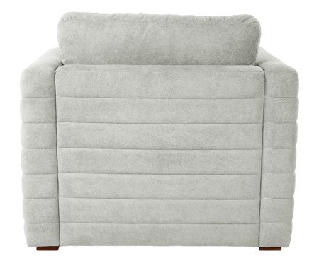Poltrona com Puff Gom em Boucle aveludado - Cinza | Westwing