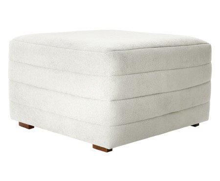 Poltrona com Puff Gom em Boucle aveludado - Branco | Westwing
