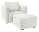 Poltrona com Puff Gom em Boucle aveludado - Branco, white | WestwingNow