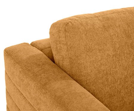 Poltrona Gom em Boucle aveludado - Amarelo Ocre | Westwing