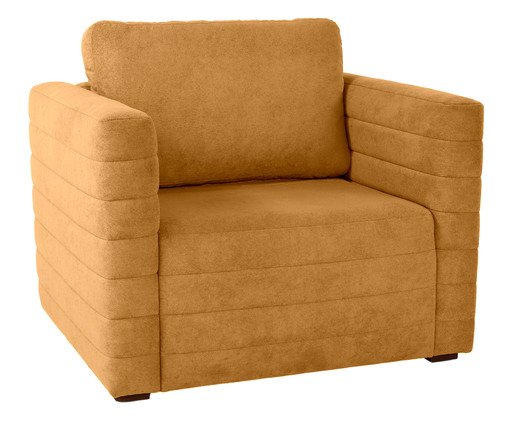 Poltrona Gom em Boucle aveludado - Amarelo Ocre, yellow | WestwingNow