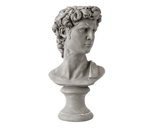 Escultura Busto David Cinza com detalhes em Branco, grey | WestwingNow